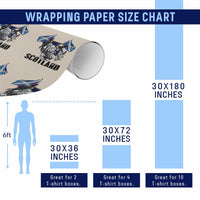 Roaring Scottish Lion Crest Wrapping Paper Roll Thistle Scotland Flag Emblem for Brave Highlanders - Wonder Print Shop