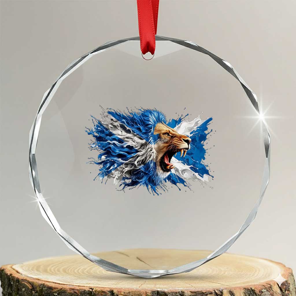 Roaring Scottish Lion Crystal Glass Ornament Braveheart Scotland Flag Pride - Wonder Print Shop