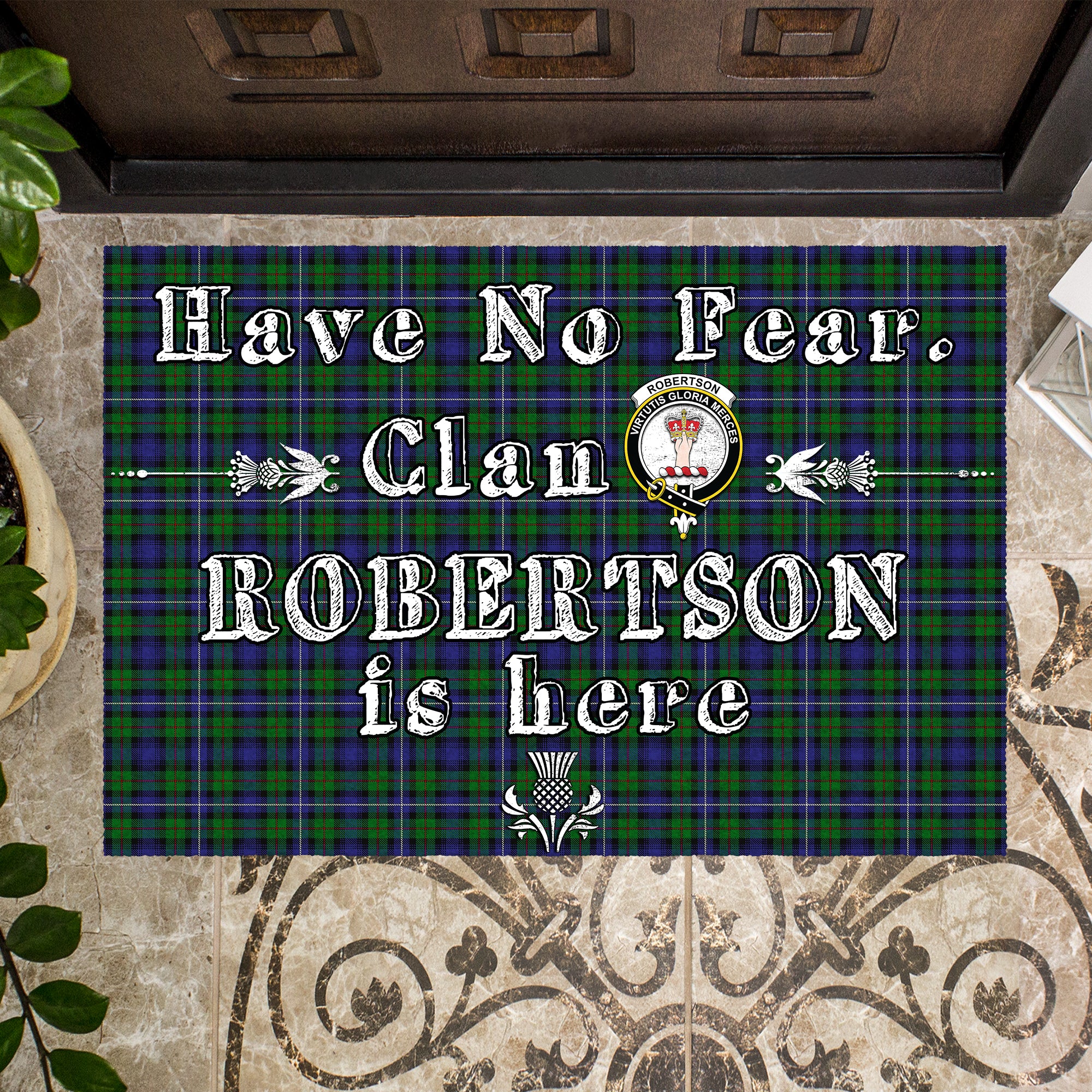 robertson-hunting-clan-tartan-door-mat-family-crest-have-no-fear-tartan-door-mat
