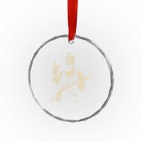 Rock And Roll Abraham Lincoln Playing Guitar Crystal Glass Ornament Vintage Patriotic Music Gift