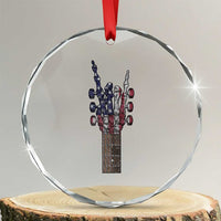 Rock On Skeleton Hand Guitar Crystal Glass Ornament Retro American Flag Heavy Metal Guitarist - Wonder Print Shop