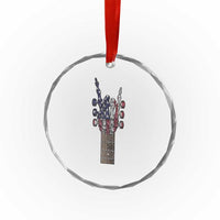 Rock On Skeleton Hand Guitar Crystal Glass Ornament Retro American Flag Heavy Metal Guitarist - Wonder Print Shop