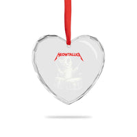 Rock On Vintage Drummer Cat Heart Crystal Glass Ornament Vintage 90s 80s Band Style Gift for Cat Owners - Wonder Print Shop
