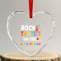 Rock The Test Day Heart Crystal Glass Ornament Teacher Exam Testing Outfit Just Do Your Best