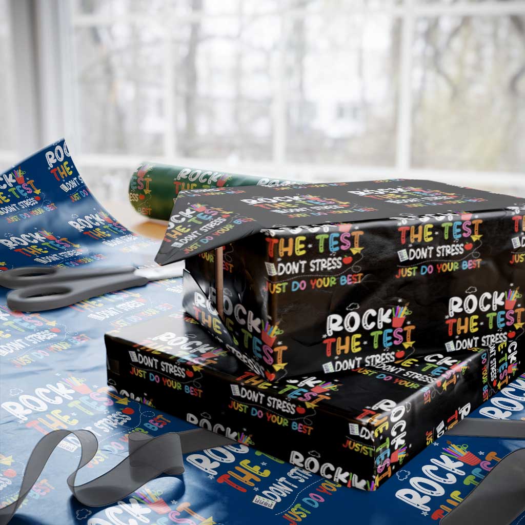 Rock The Test Day Wrapping Paper Roll Teacher Exam Testing Outfit Just Do Your Best