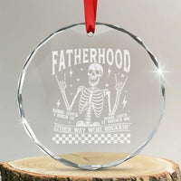 Rockin' Fatherhood Skeleton Crystal Glass Ornament Funny Dad Life Quote Gift for Fathers Day TS02