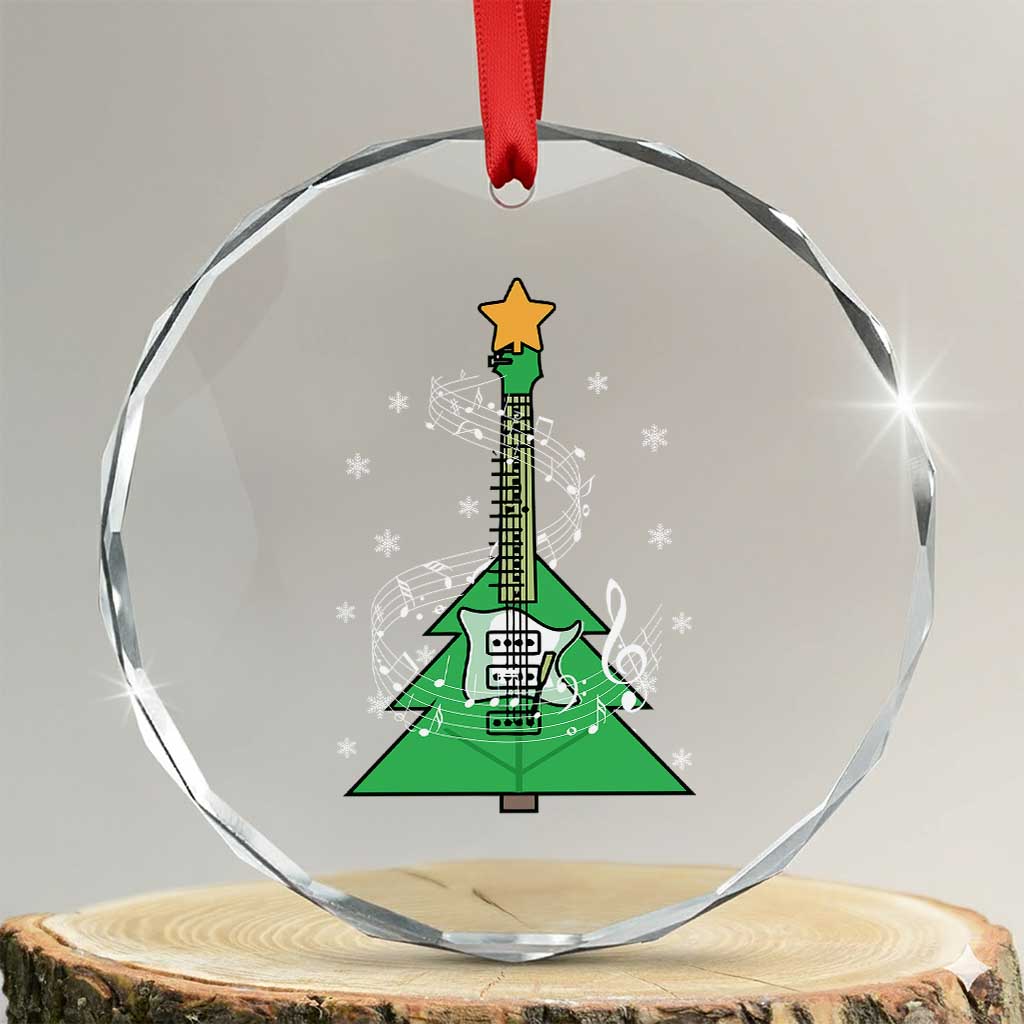 Rockin' Xmas Tree For Guitarist Music Lover Crystal Glass Ornament TS09
