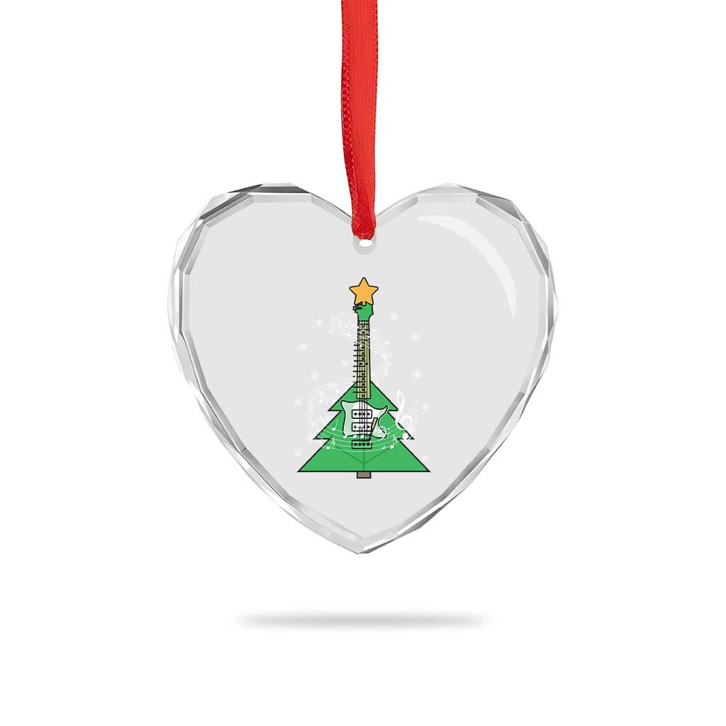 Rockin' Xmas Tree For Guitarist Music Lover Heart Crystal Glass Ornament - Wonder Print Shop