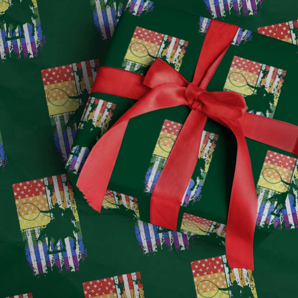Rodeo Gay Cowboy Western LGBTQ Rainbow Flag Wrapping Paper Roll