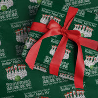 Rollin With My Snowmies Wrapping Paper Roll Funny Xmas Bowling Ugly Sweater Gift - Wonder Print Shop