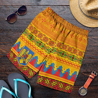 Romania Merry Christmas Shorts for Men Romania Emblem Traditional Folk Art - Wonder Print Shop
