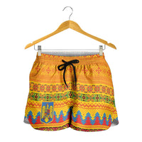 Romania Merry Christmas Shorts for Women Romania Emblem Traditional Folk Art - Wonder Print Shop