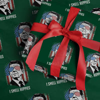 Ronald Reagan 4th of July America Flag Wrapping Paper Roll I Smell Hippies