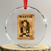 Ronald Reagan Cowboy Retro American President Crystal Glass Ornament Robbing The Poor GIving To Te Rich