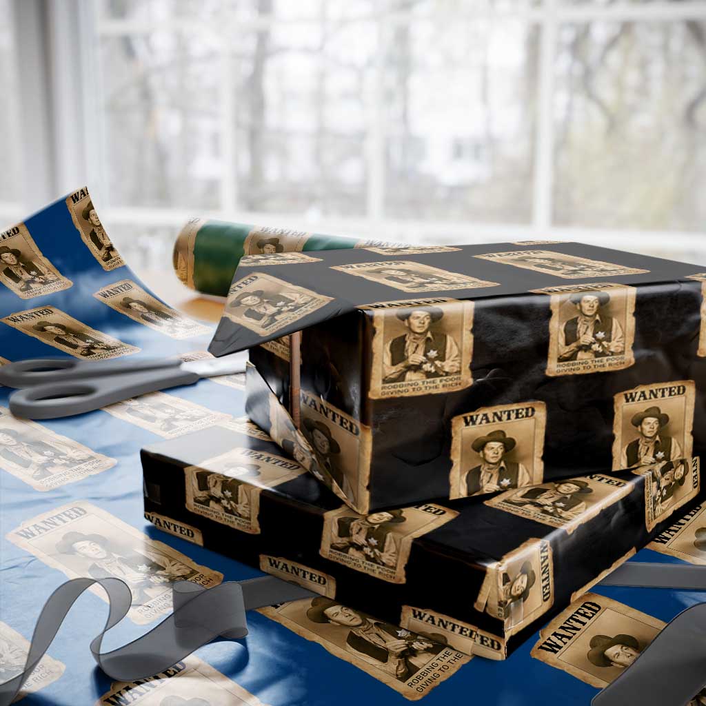 Ronald Reagan Cowboy Retro American President Wrapping Paper Roll Robbing The Poor GIving To Te Rich