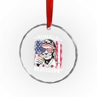Ronald Reagan Crystal Glass Ornament 4th of July America Flag Beer