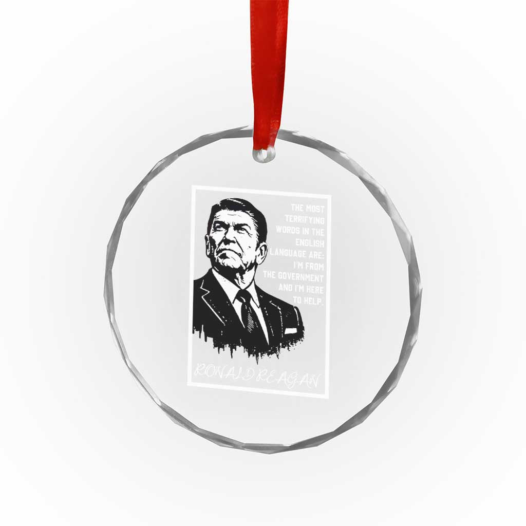 Ronald Reagan Quote Crystal Glass Ornament American Flag US President