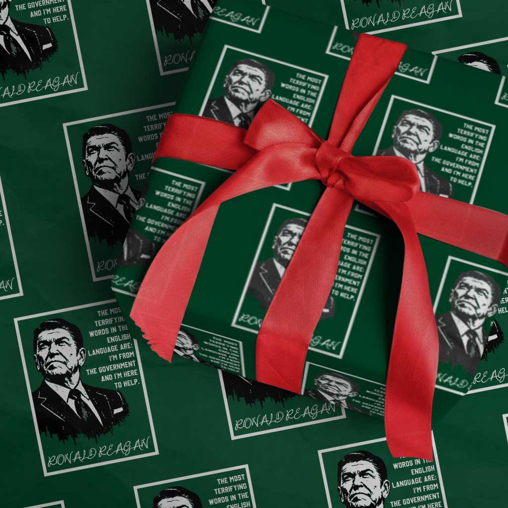 Ronald Reagan Quote Wrapping Paper Roll American Flag US President