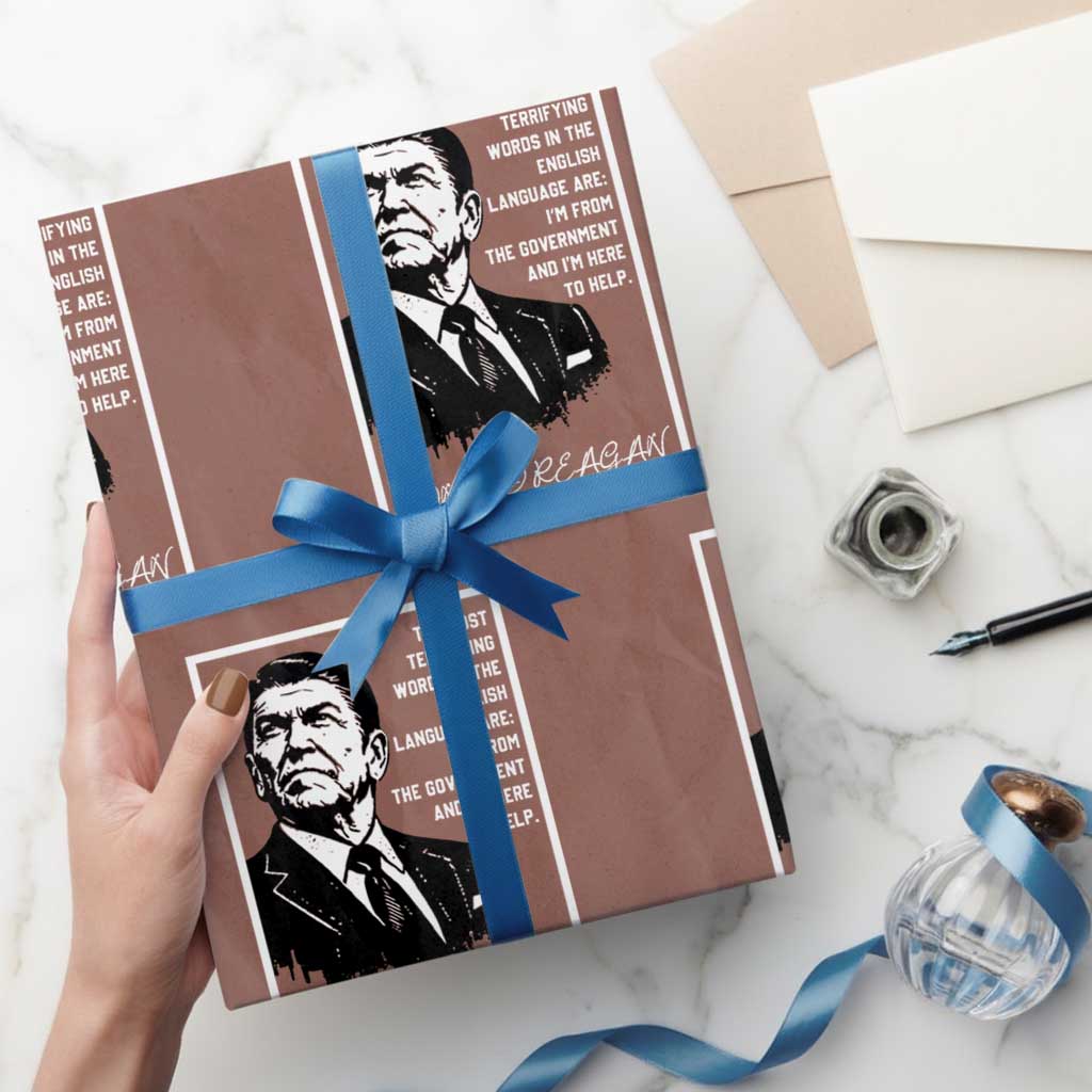 Ronald Reagan Quote Wrapping Paper Roll American Flag US President