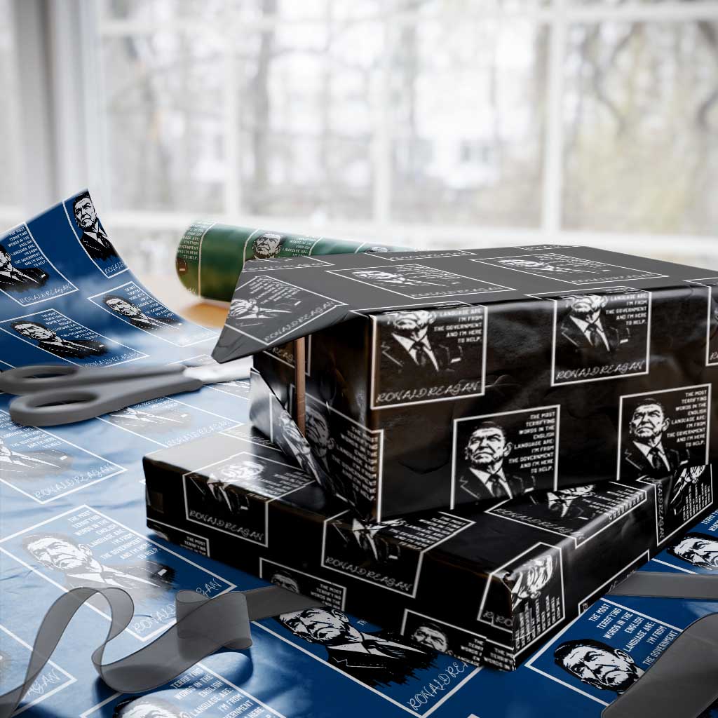 Ronald Reagan Quote Wrapping Paper Roll American Flag US President
