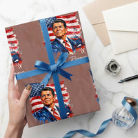 Ronald Regan Patriotic American Flag President Wrapping Paper Roll