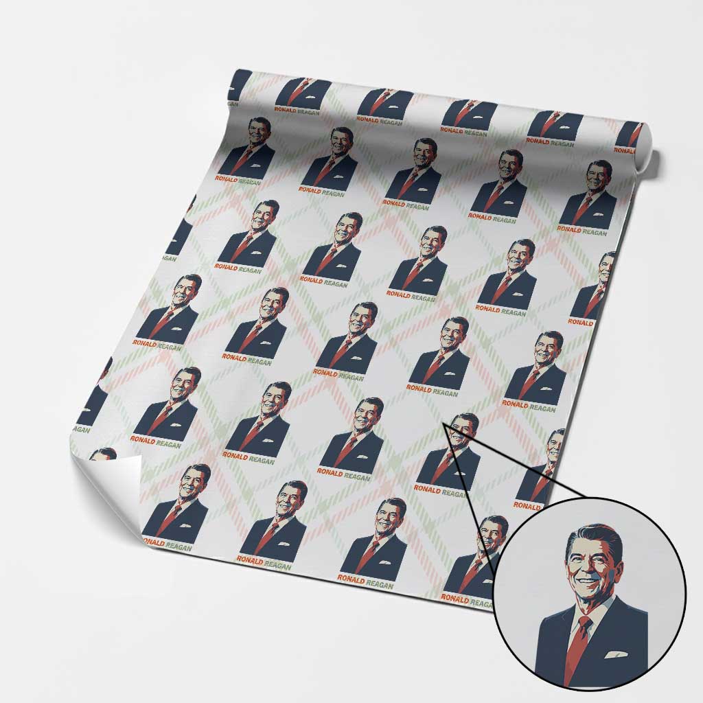 Ronald Regan Wrapping Paper Roll American Flag US President