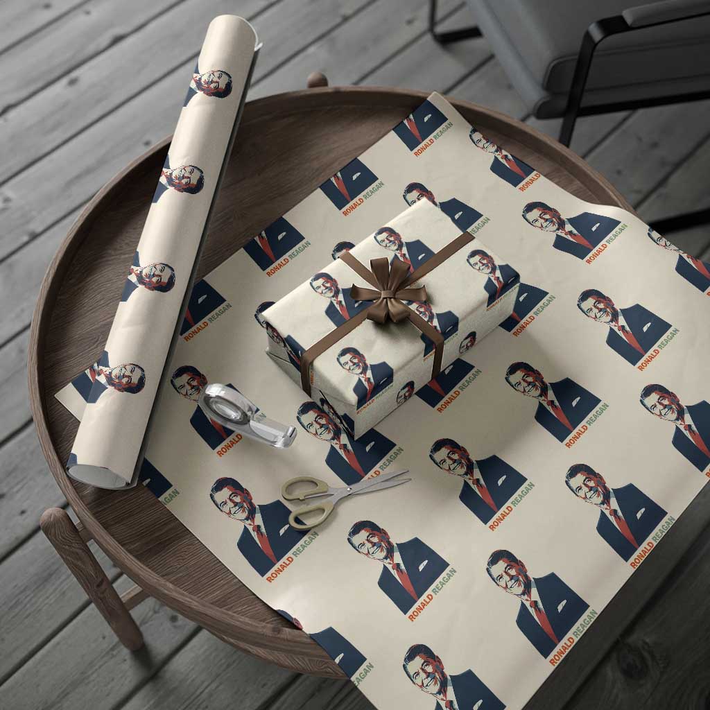 Ronald Regan Wrapping Paper Roll American Flag US President