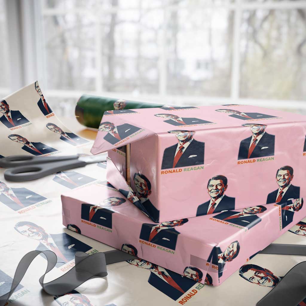 Ronald Regan Wrapping Paper Roll American Flag US President