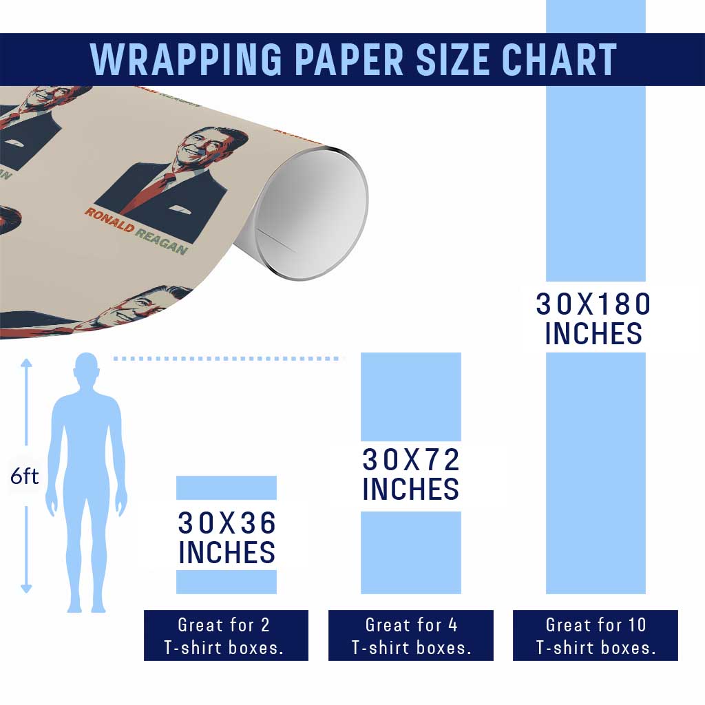 Ronald Regan Wrapping Paper Roll American Flag US President