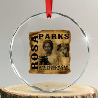 Rosa Parks Change The World Quote Crystal Glass Ornament Black Women Leader