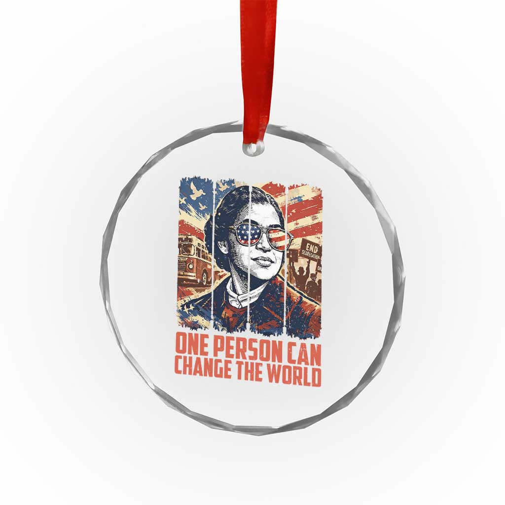 Rosa Parks Civil Rights Legacy Crystal Glass Ornament One Person Can Change The World