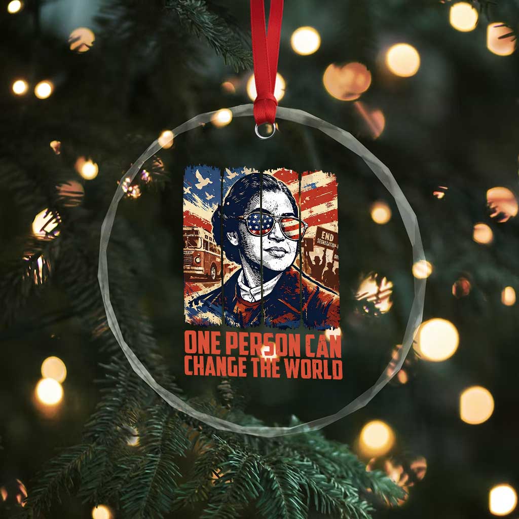 Rosa Parks Civil Rights Legacy Crystal Glass Ornament One Person Can Change The World
