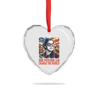 Rosa Parks Civil Rights Legacy Heart Crystal Glass Ornament One Person Can Change The World