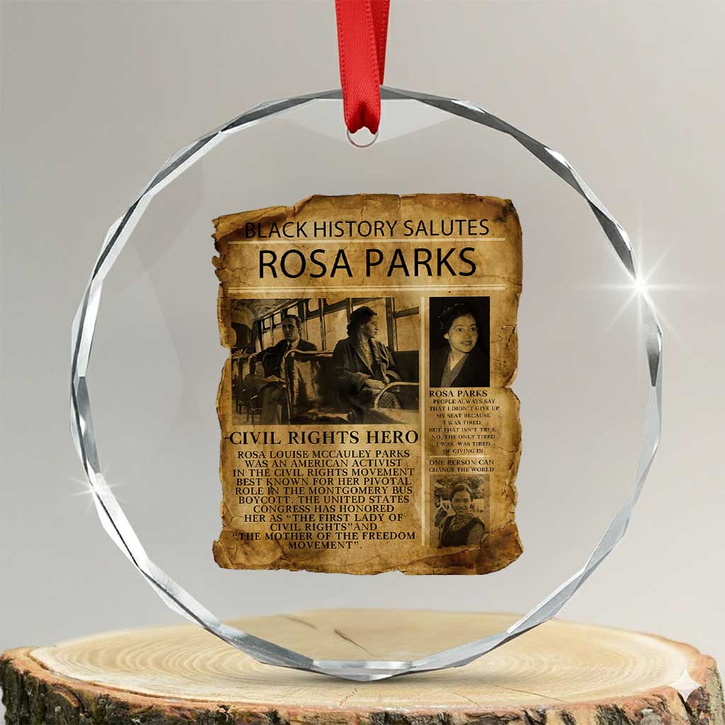 Rosa Parks Crystal Glass Ornament Female Empowerment History Gift