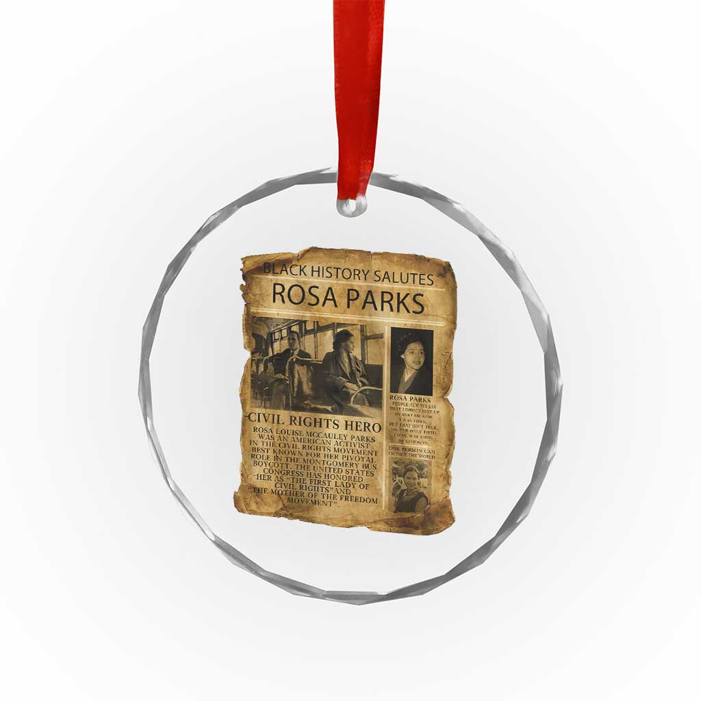 Rosa Parks Crystal Glass Ornament Female Empowerment History Gift