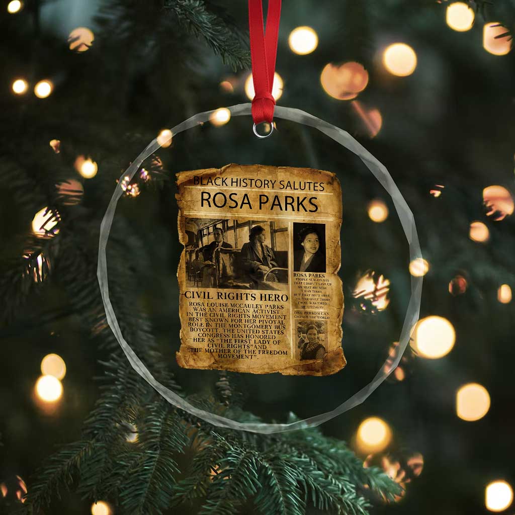 Rosa Parks Crystal Glass Ornament Female Empowerment History Gift