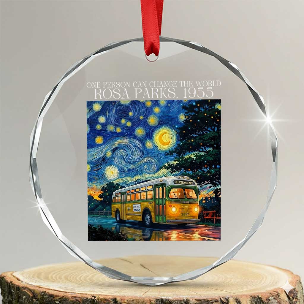 Rosa Parks Crystal Glass Ornament Starry Night Van Gogh Black History African - Wonder Print Shop