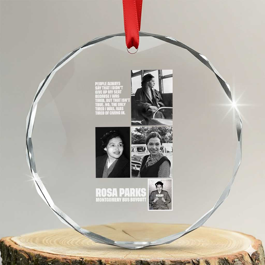 Rosa Parks Crystal Glass Ornament Strong Black Woman Leader