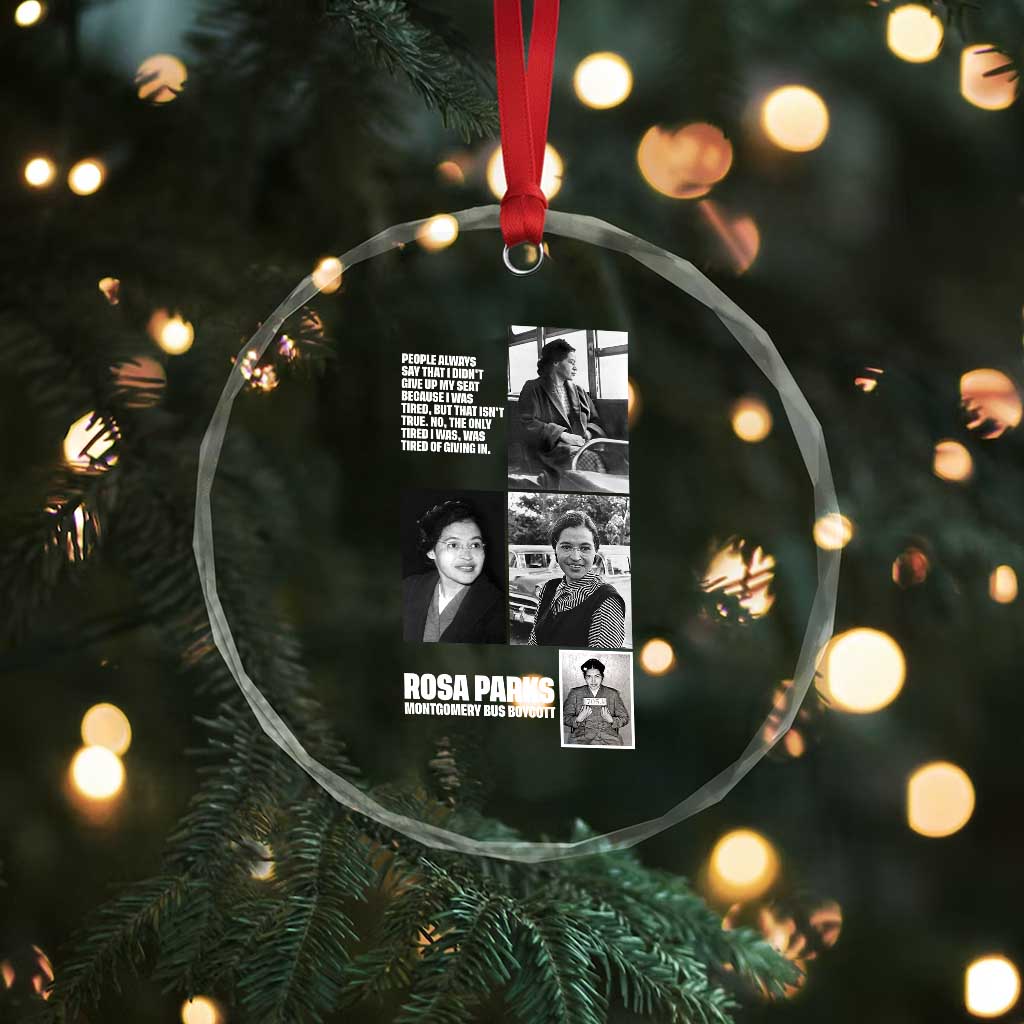 Rosa Parks Crystal Glass Ornament Strong Black Woman Leader