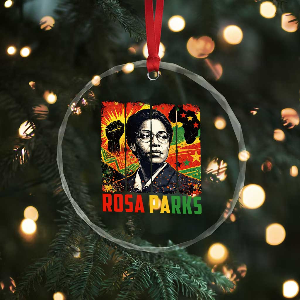 Rosa Parks Crystal Glass Ornament Strong Black Women Pride