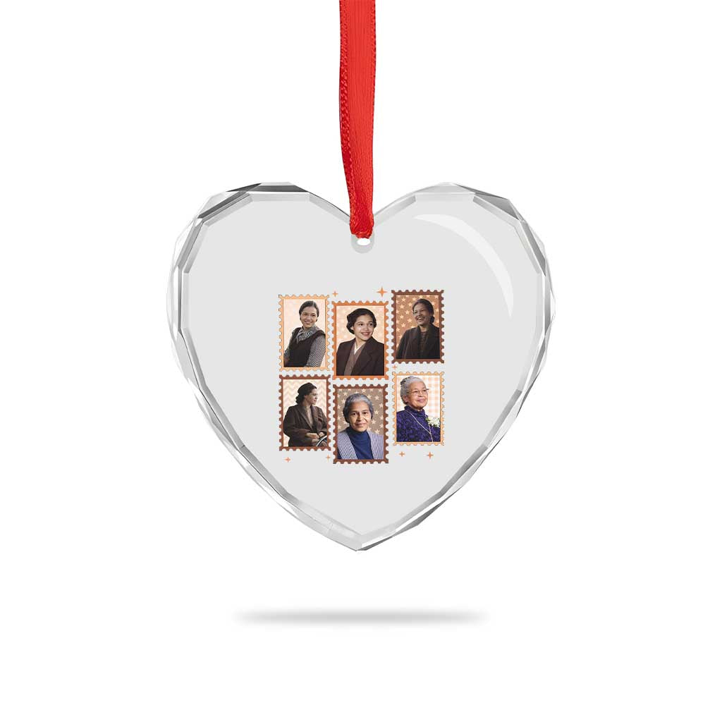 Rosa Parks Heart Crystal Glass Ornament African American Civil Rights Legacy