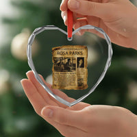 Rosa Parks Heart Crystal Glass Ornament Female Empowerment History Gift