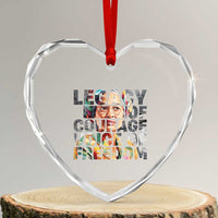 Rosa Parks Heart Crystal Glass Ornament Legacy Of Courage Voice Of Freedom