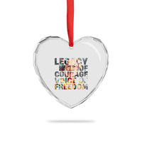 Rosa Parks Heart Crystal Glass Ornament Legacy Of Courage Voice Of Freedom