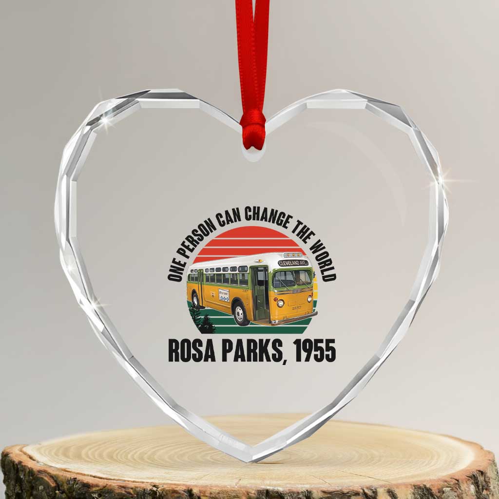 Rosa Parks Heart Crystal Glass Ornament One Person Can Change The World - Wonder Print Shop