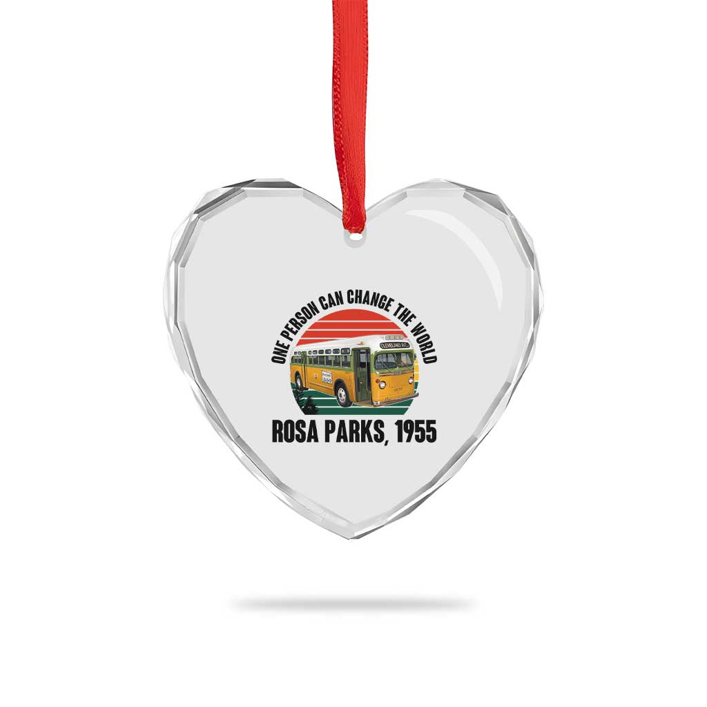 Rosa Parks Heart Crystal Glass Ornament One Person Can Change The World - Wonder Print Shop