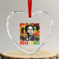 Rosa Parks Heart Crystal Glass Ornament Strong Black Women Pride