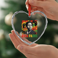 Rosa Parks Heart Crystal Glass Ornament Strong Black Women Pride