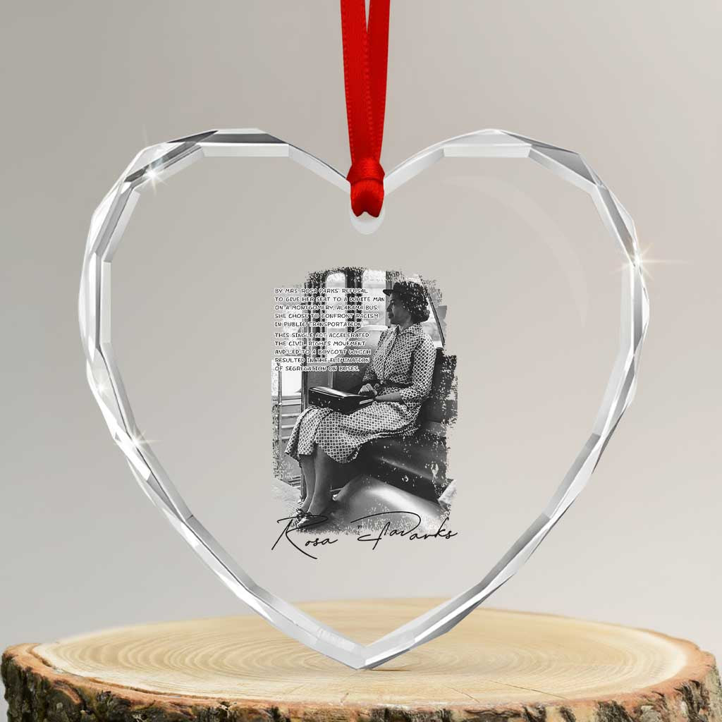 Rosa Parks Montgomery Bus Boycott Heart Crystal Glass Ornament Civil Rights History