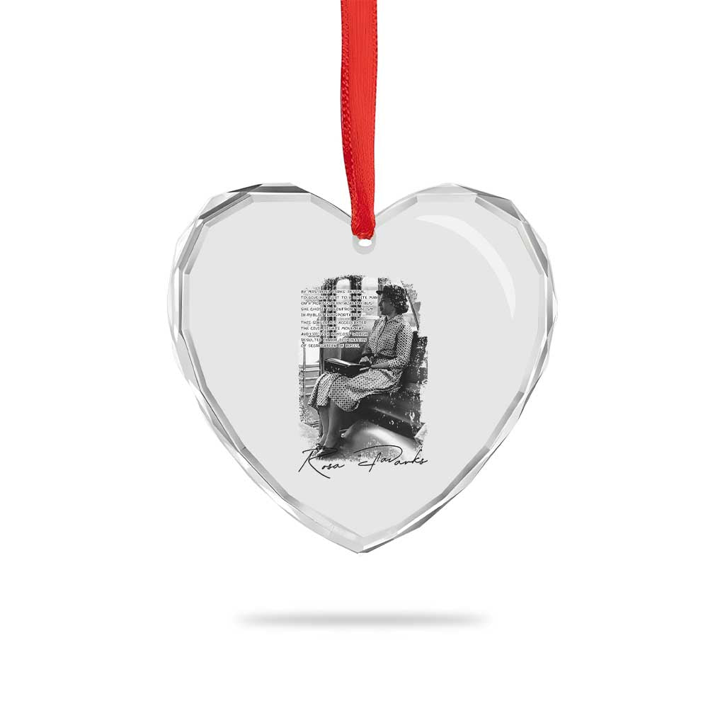 Rosa Parks Montgomery Bus Boycott Heart Crystal Glass Ornament Civil Rights History